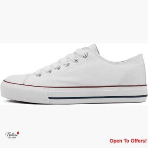 Canvas Low Top Sneakers Lace Up Walking Comfortable Tennis Shoes